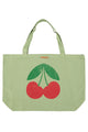 XL bag | light olive w/ cherry print