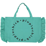 Turquoise XL logo bag with frills
