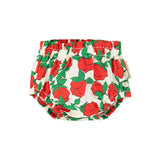 baby bloomers | ecru w/ red roses print