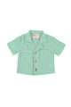 baby hawaiian shirt | green  & ecru checkered