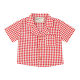 Baby hawaiian shirt | red & ecru checkered