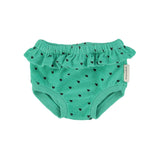 baby high waisted shorties | green w/ black hearts allover