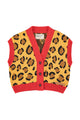 knitted waistcoat | mustard animal print