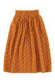 long skirt | camel w/ black hearts allover
