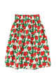 long skirt | ecru w/ red roses print