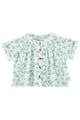 peter pan collar shirt | ecru w/ green flowers allover