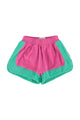 Girl fuchsia and green terry shorts