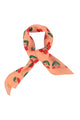 silky bandana | coral w/ cherries allover