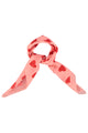 silky bandana | pink  w/ red hearts allover