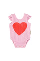 baby sleeveless bodysuit | lilac w/ red heart print