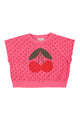sleeveless sweatshirt |pink w/ cherry print