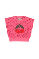 baby sleeveless sweatshirt |pink w/ cherry print