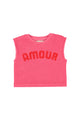 sleeveless top | pink  w/ "amour" print