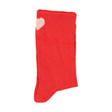 Red socks with ecru heart