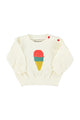 baby sweatshirt | ecru w/ ice cream print