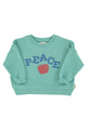 sweatshirt | turquoise w/ "peace" print