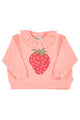 Girl light pink sweatshirt with strawberry print