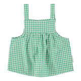 Baby top w/ straps | green & ecru checkered