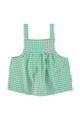 Baby top w/ straps | green & ecru checkered