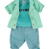 baby t-shirt | turquoise w/ "best friend" print