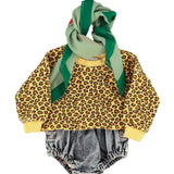baby sweatshirt | mustard animal print