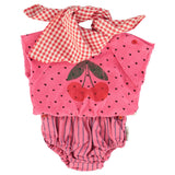baby shorties | pink w/ indigo stripes