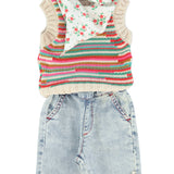 Girl baby multicolor knitted top