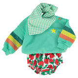 baby bloomers | ecru w/ red roses print