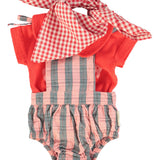 baby t-shirt w/ peter pan collar| red w/ "amour" print