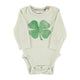 Baby long sleeve body | Light grey w/ green clover print