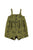 Baby short dungarees | Olive green w/ zebra print