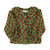 Baby blouse w/ round collar | Olive green w/ red apples