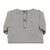 Baby blouse w/ v-neck ruffles on chest | Grey chambray