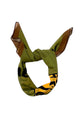 Chiffon bandana | Olive green w/ tiger print