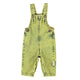 Baby dungarees | Washed acid yellow denim