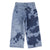 Flare trousers | Blue tie dye denim