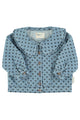 Jacket | Washed blue denim w/ black hearts