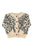Knitted baby cardigan | Light pink w/ black animal print