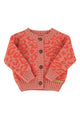 Knitted baby cardigan | Pink animal print