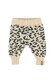 Knitted baby leggings | ecru w/ black animal print