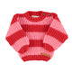 Knitted baby sweater | Red & pink stripes