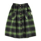 Long flannel skirt | Green & black checkered