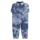 Longsleeve jumpsuit | Blue tie dye denim