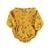 Baby long sleeve romper | Yellow mustard w/ flowers allover