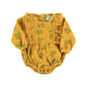 Baby long sleeve romper | Yellow mustard w/ flowers allover