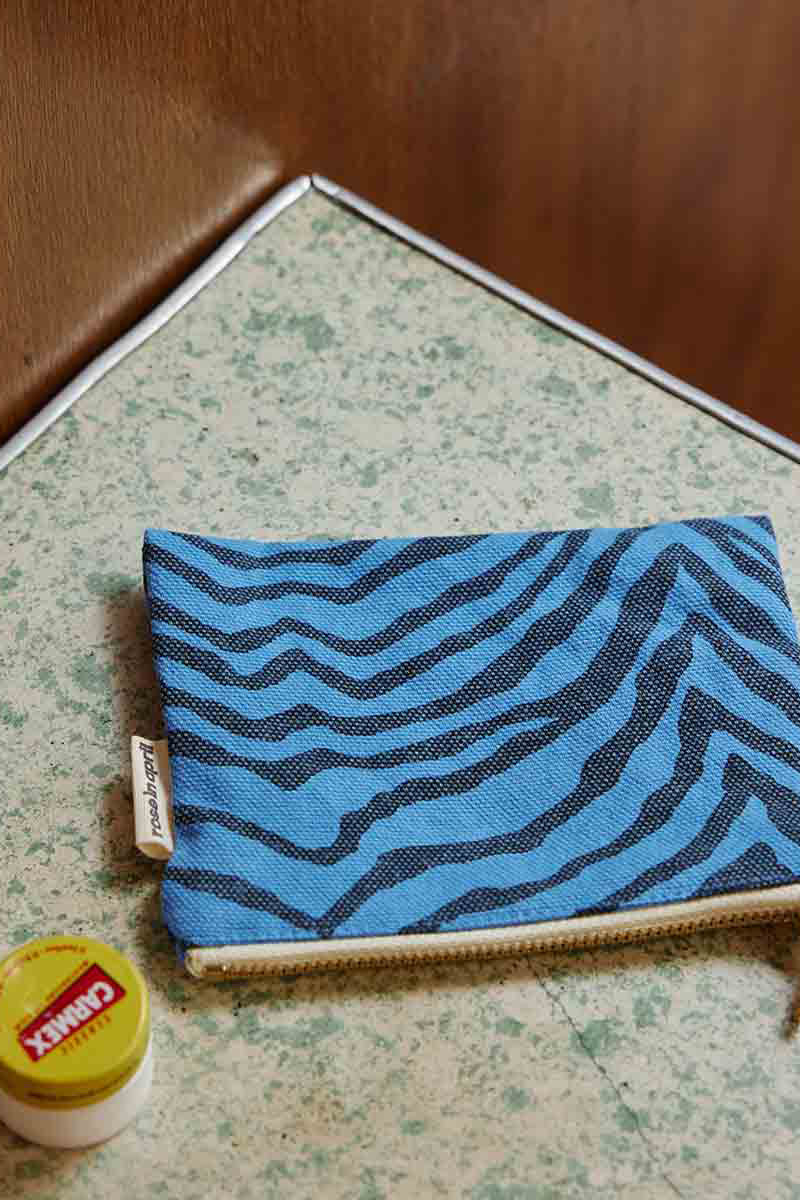 Handbag Small | Zebra print, Blue