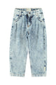 Mom fit trousers | Washed blue denim