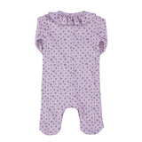 Newborn babygrow w/ collar | Lilac w/ little flowers