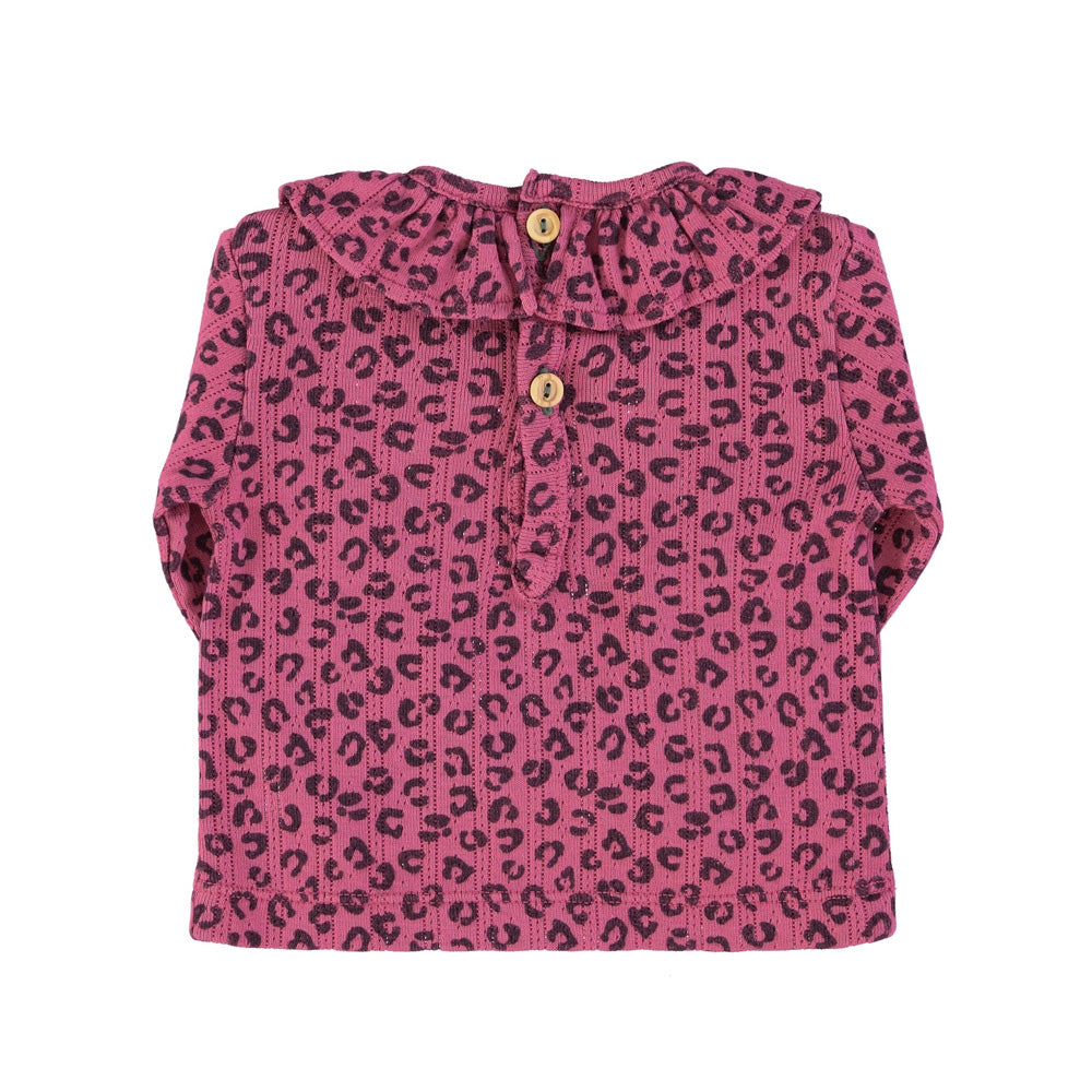 Newborn collar shirt | Strawberry w/ animal print