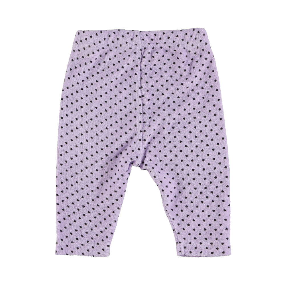 Newborn leggings | Lilac w/ little hearts